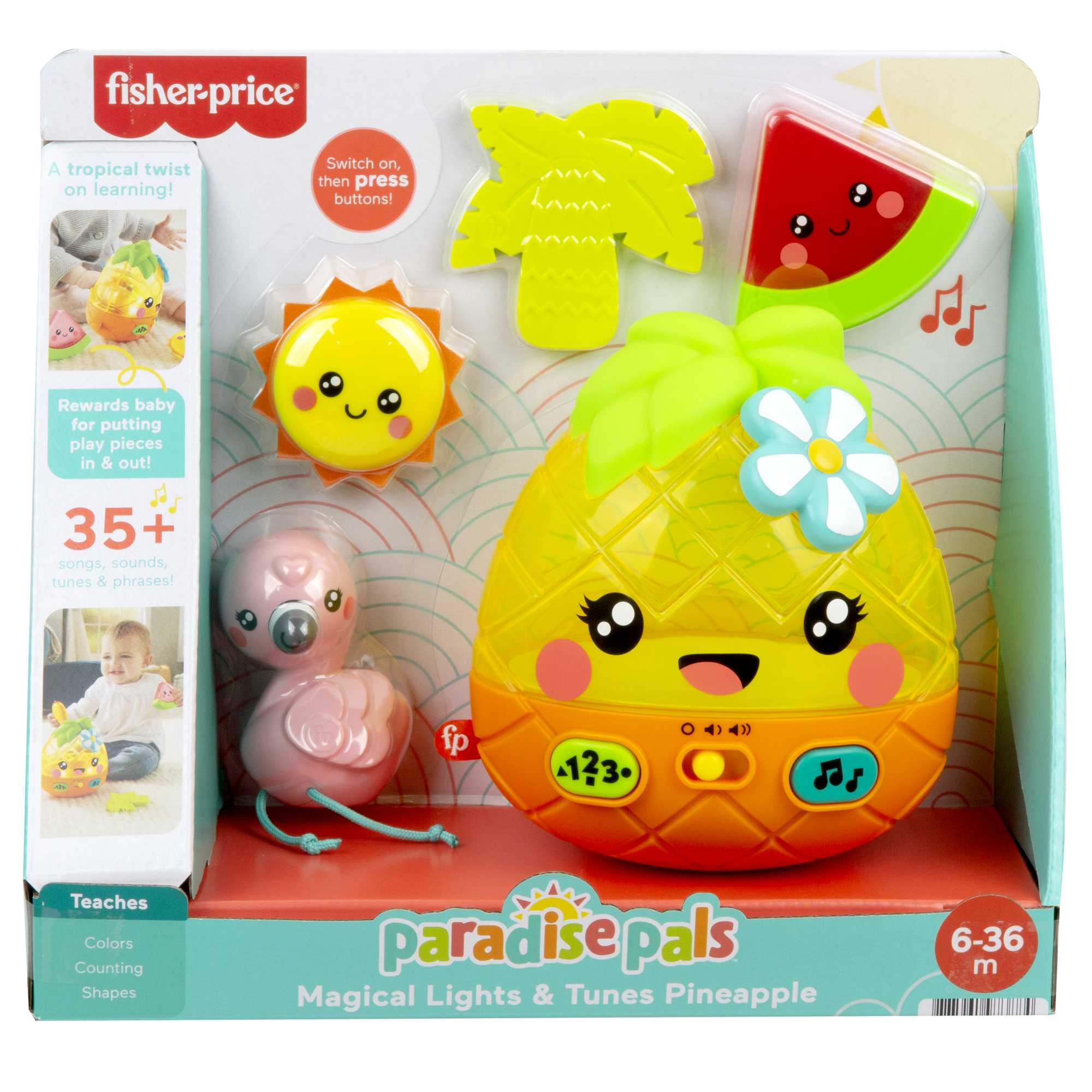 Fisher-Price Paradise Pals Magical Lights & Tunes Pineapple Baby Toy