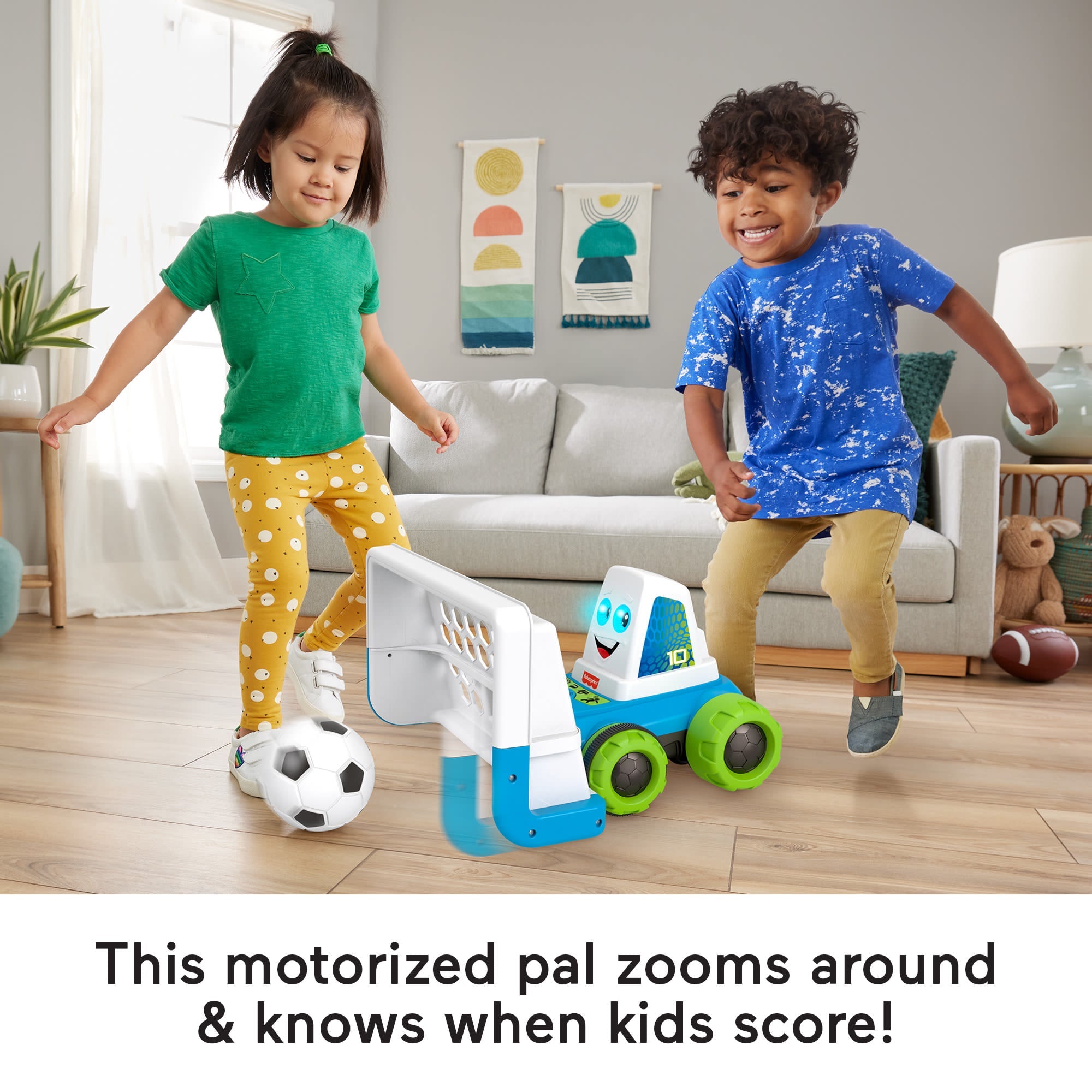 Fisher-Price Electronic Soccer Game With Net & Soccer Ball, Goaldozer Preschool Toy