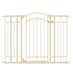Multi-Use Decorative Extra Tall Walk-Thru Pet and Baby Gate, Openings 29"-48" Wide - Beige