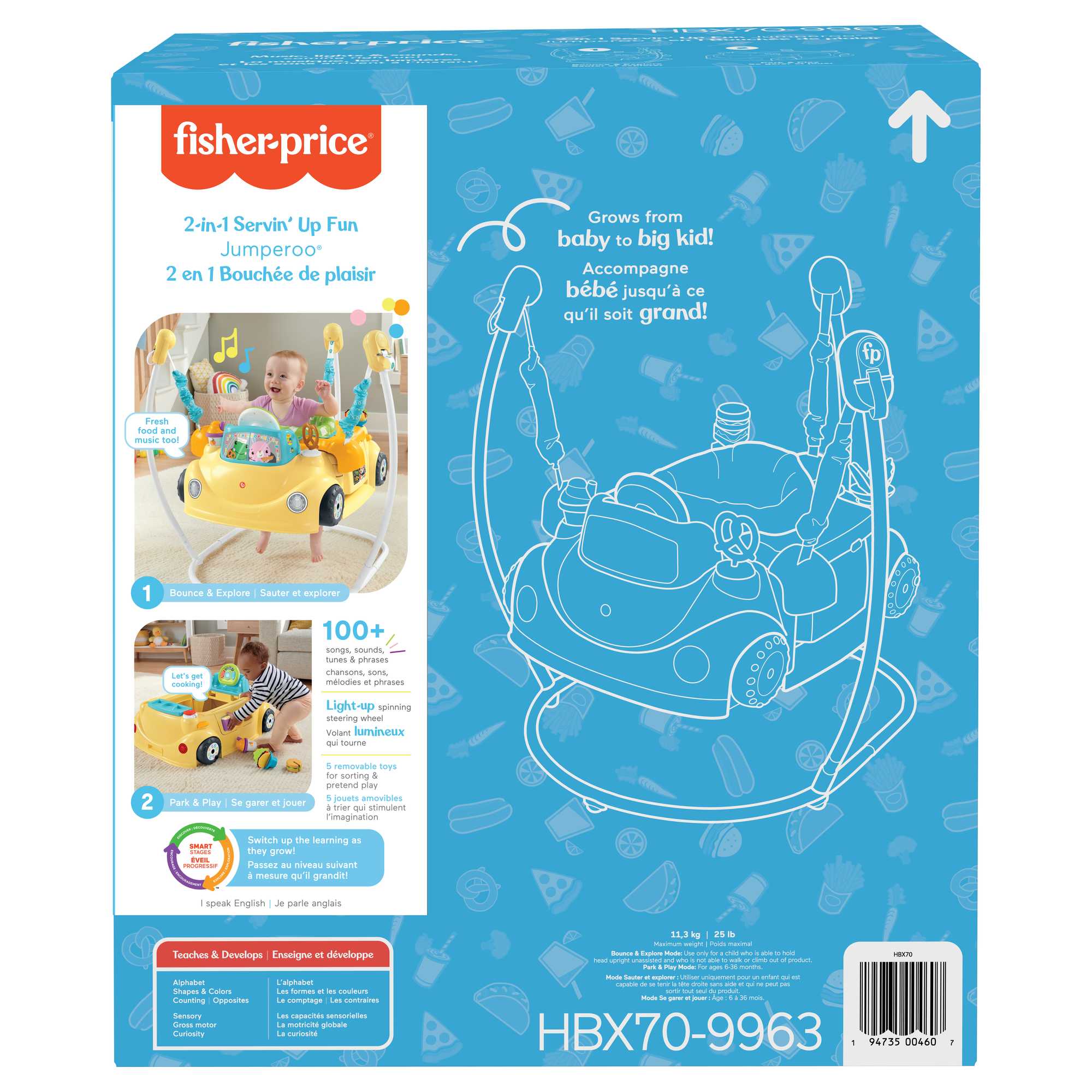 Fisher-Price Jumperoo 2 en 1 Bouchée de Plaisir