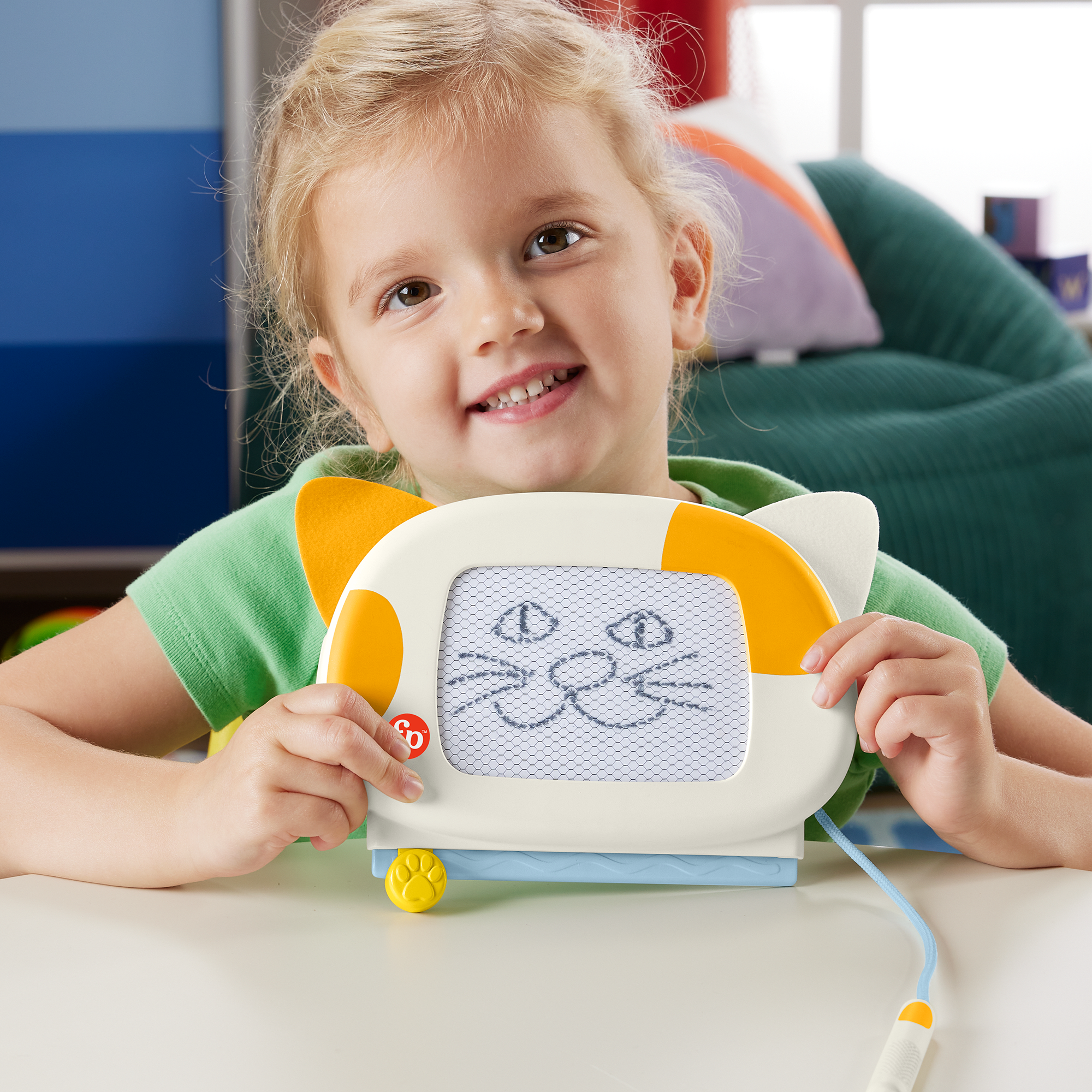 Fisher-Price Juguete para Bebés Pizarrón Magnético Gatito Dibuja Conmigo