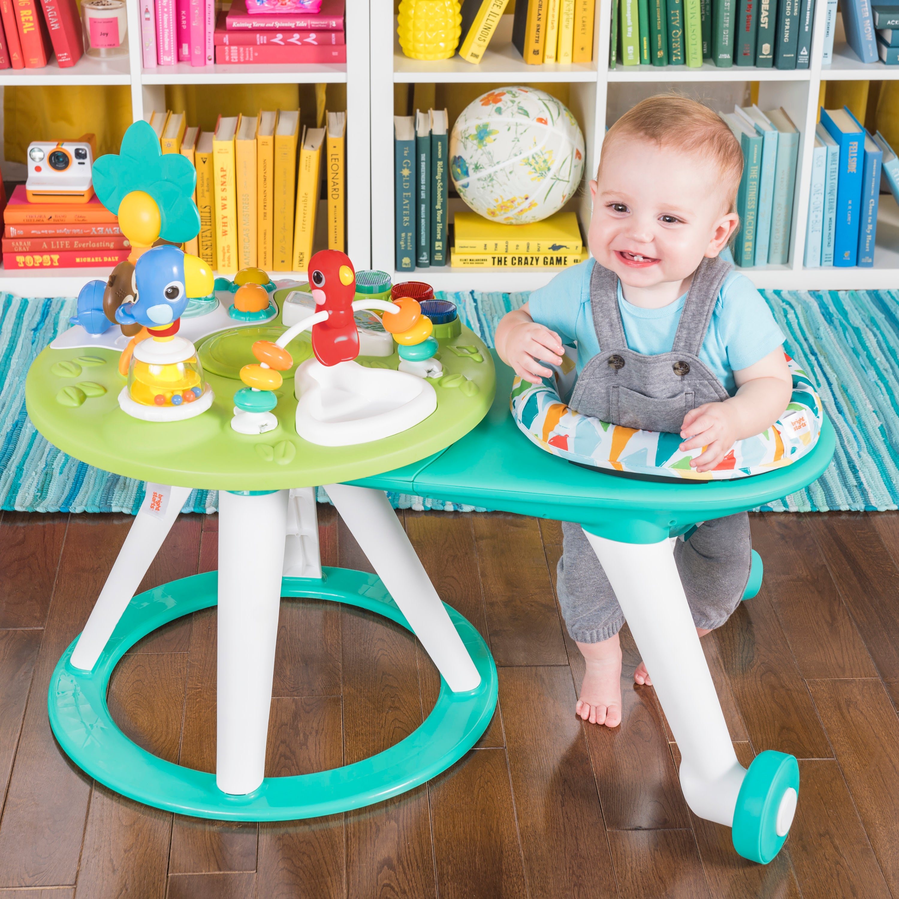 Bright Starts Around We Go 2-in-1 Walk-Around Activity Center & Table, Tropic Cool