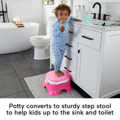 Fisher-Price 3-in-1 Unicorn Tunes Potty Toddler Training Toilet And Step Stool With Music