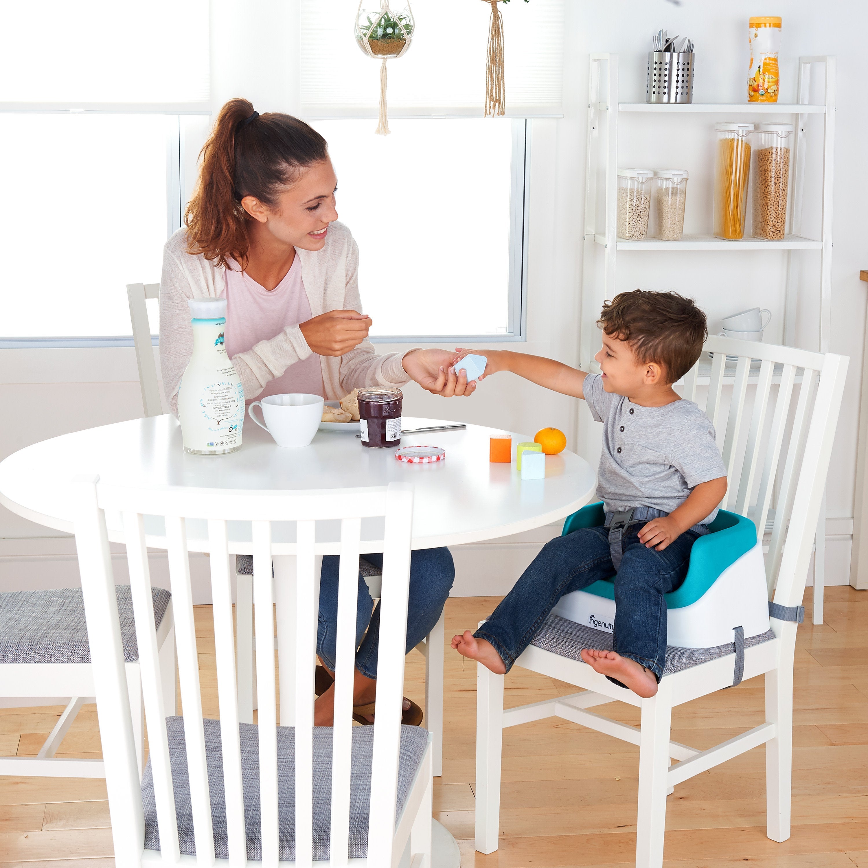 Ingenuity SmartClean Toddler Booster Seat, Peacock Blue