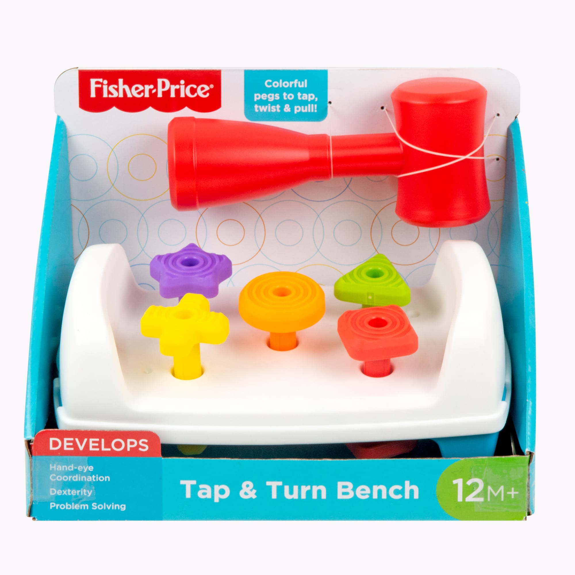 Fisher-Price Tap & Turn Bench, Double-Sided infant & Toddler Toy