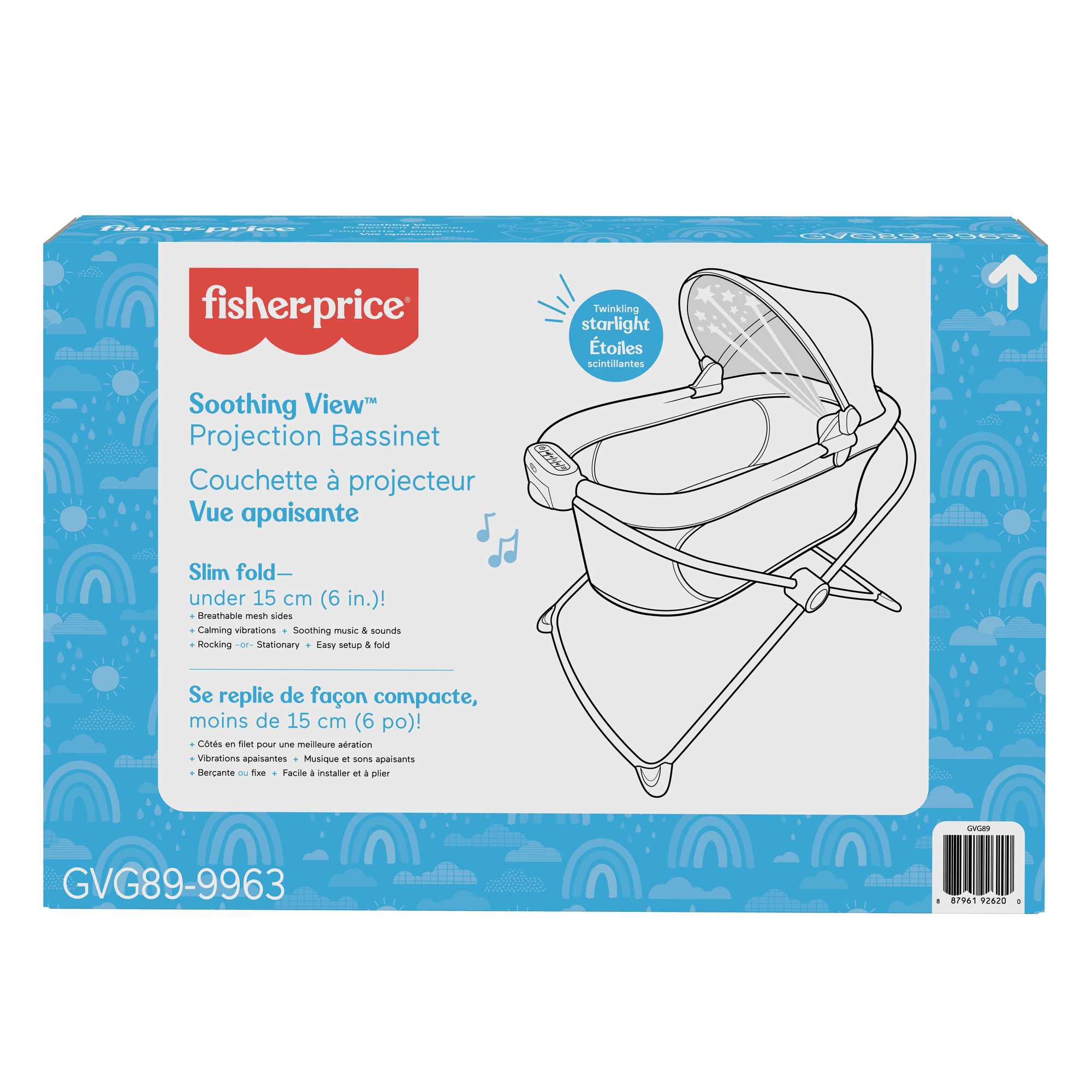Fisher-Price Soothing View Projection Bassinet - Rainbow Showers