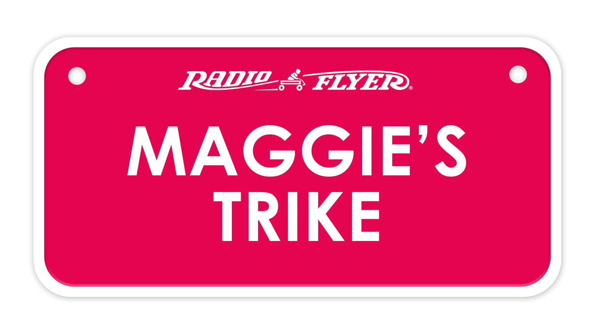 Personalized Trike Nameplate, Pink