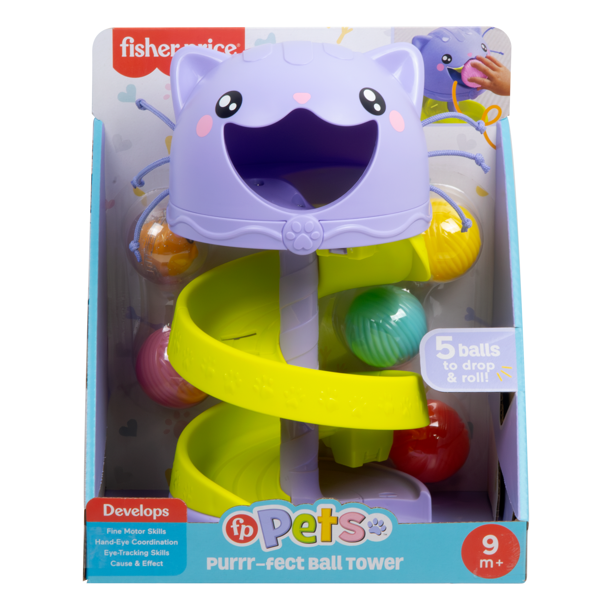 Fisher-Price Juguete para Bebés Gatito Pelotitas Rodantes