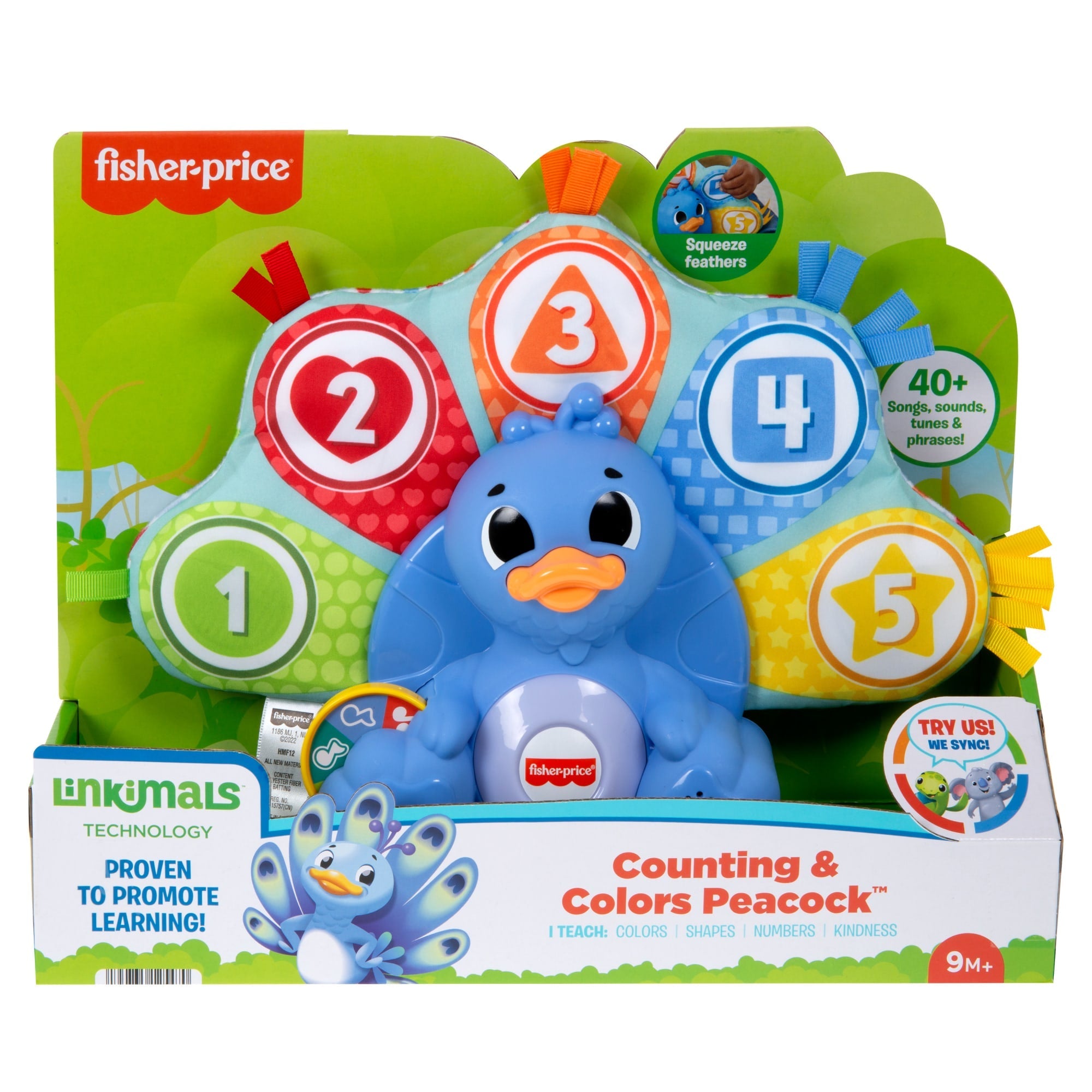 Fisher-Price Linkimals Counting & Colors Peacock Interactive Learning Toy For Infants & Toddlers