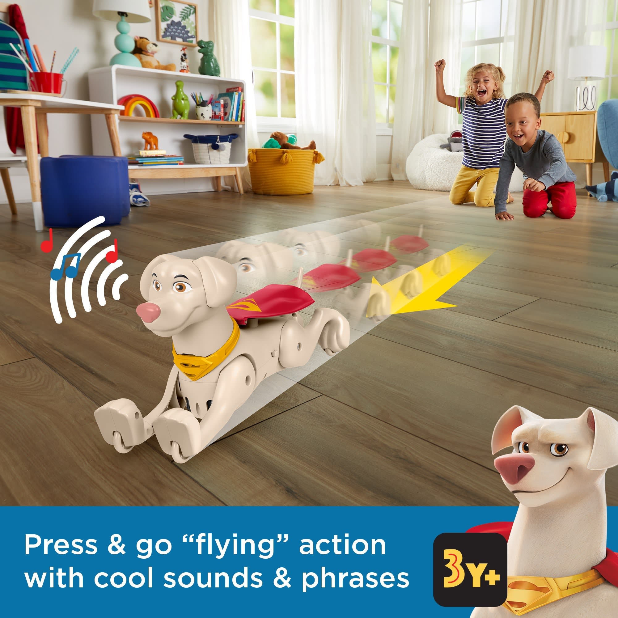Fisher-Price DC League Of Super-Pets Krypto Toy With Sounds Phrases & Motorized Motion, Rev & Rescue