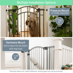 Everywhere Extra Wide Walk-Thru Pet and Baby Gate, Openings 28.75"-39.75" Wide - White