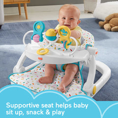 Fisher-Pricedeluxesit-Me-Up Floor Seat Portable Baby Chair With Toy Bar, Rainbow Sprinkles