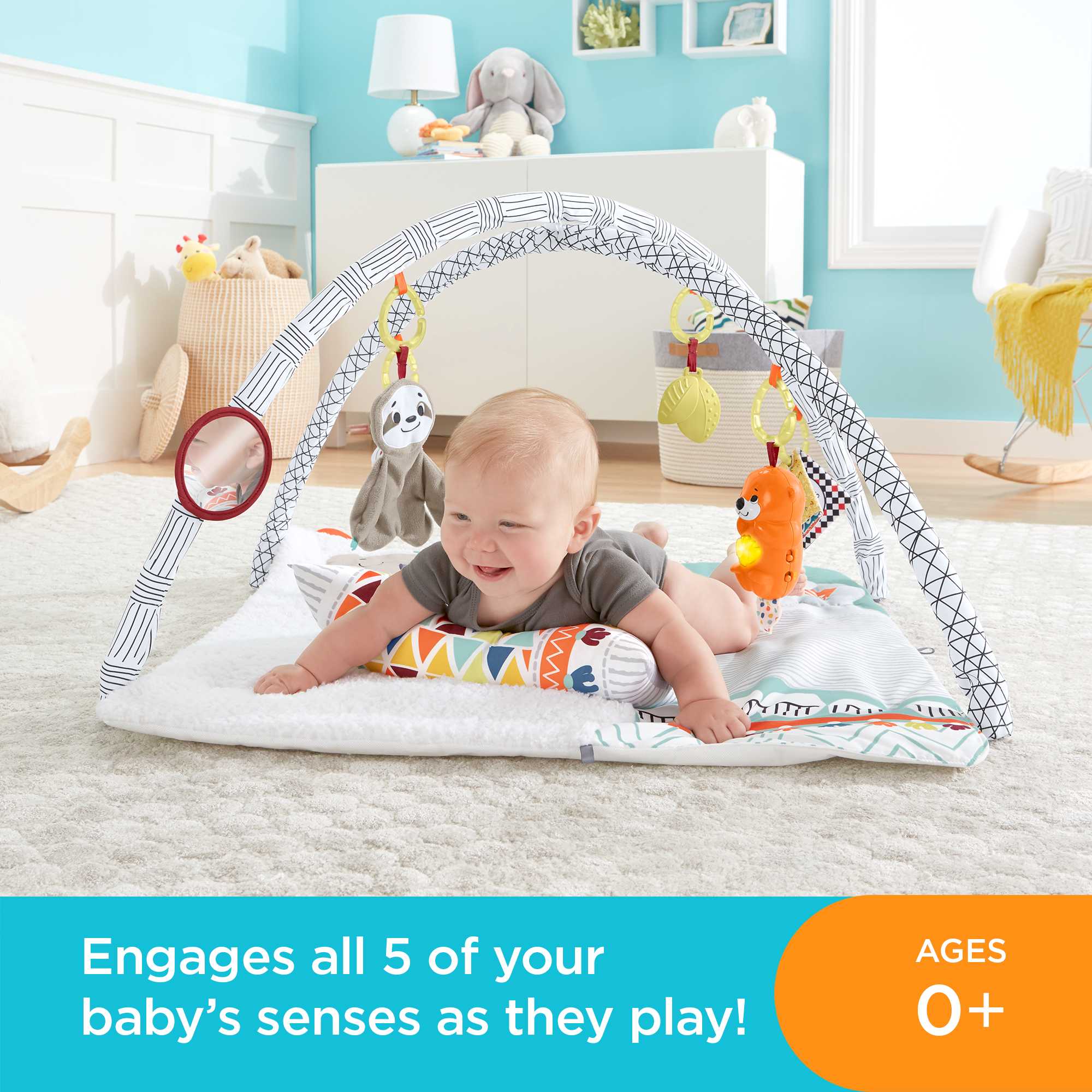 Fisher-Price Perfect Sense Deluxe Gym With 6 Removable Activity Toys