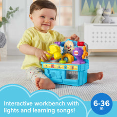 Fisher-Price Laugh & Learn Busy Learning Tool Bench Pretend Construction Toy For Infant & Toddler