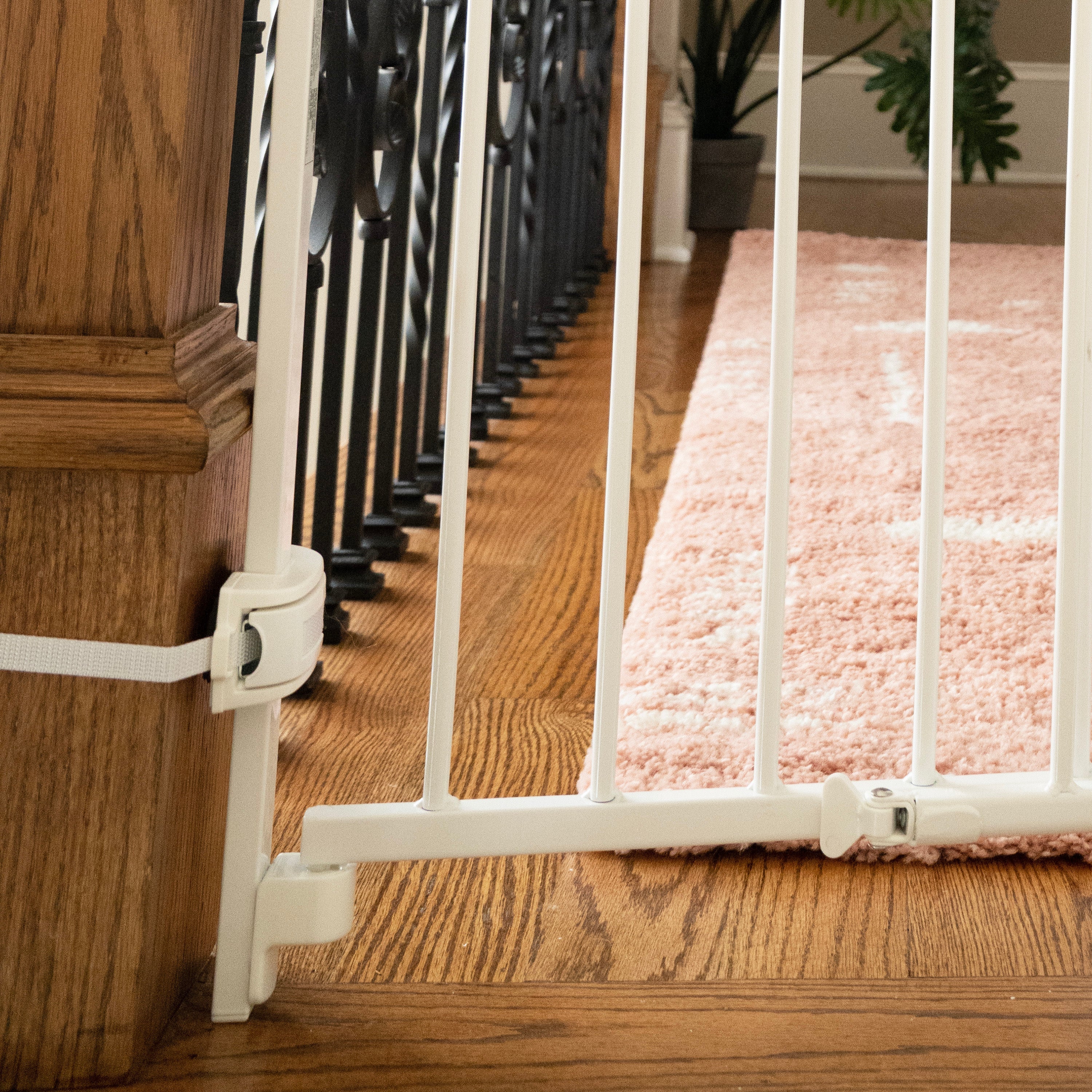 The Stairway+ 46W Series Pet and Baby Gate, Openings 31"-46" Wide, 32.5" Tall - White
