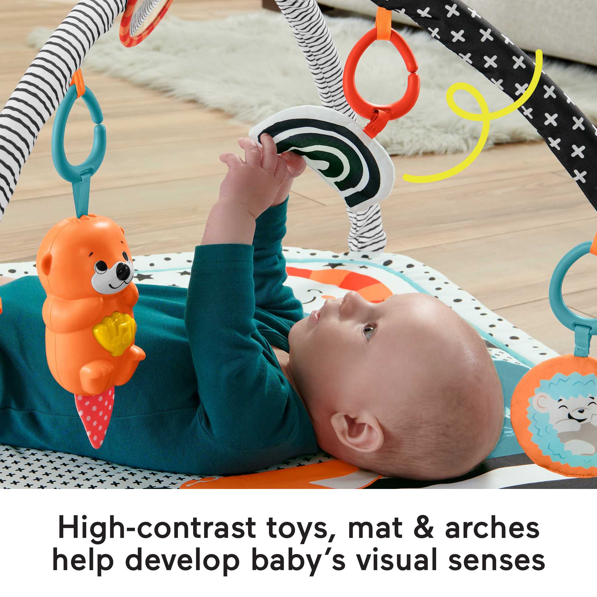 Fisher-Price 3-In-1 Music Glow And Grow Gym Infant Playmat With Lights & Removable Toys