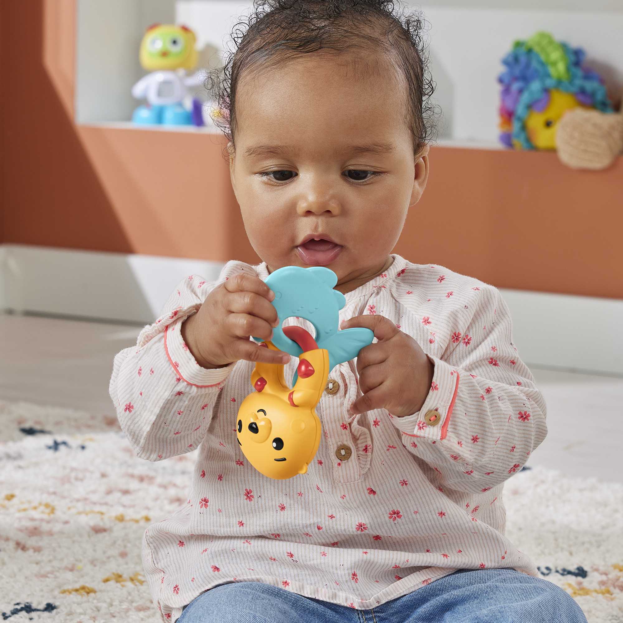 Fisher-Price Baby Chocalho para Bebês Sensimals Leopardo