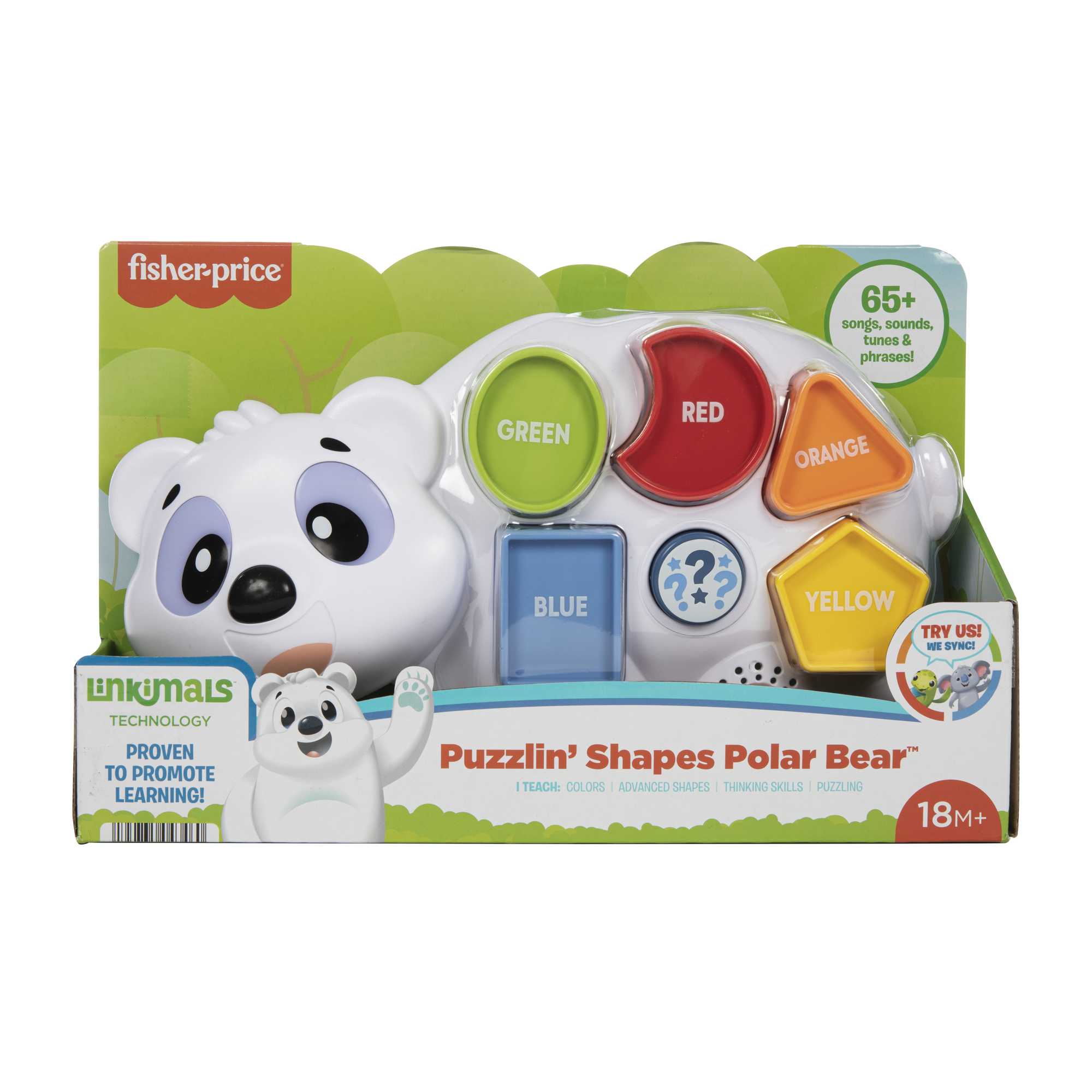 Fisher-Price Linkimals Puzzlin’ Shapes Polar Bear Interactive Learning Toy Puzzle For Toddlers