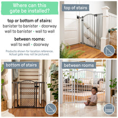 Everywhere Extra Wide Walk-Thru Pet and Baby Gate, Openings 28.75"-39.75" Wide - White