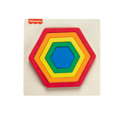 Fisher-Price  Mini Puzzle Arc-en-Ciel en Bois  Hexagone, 5Éléments
