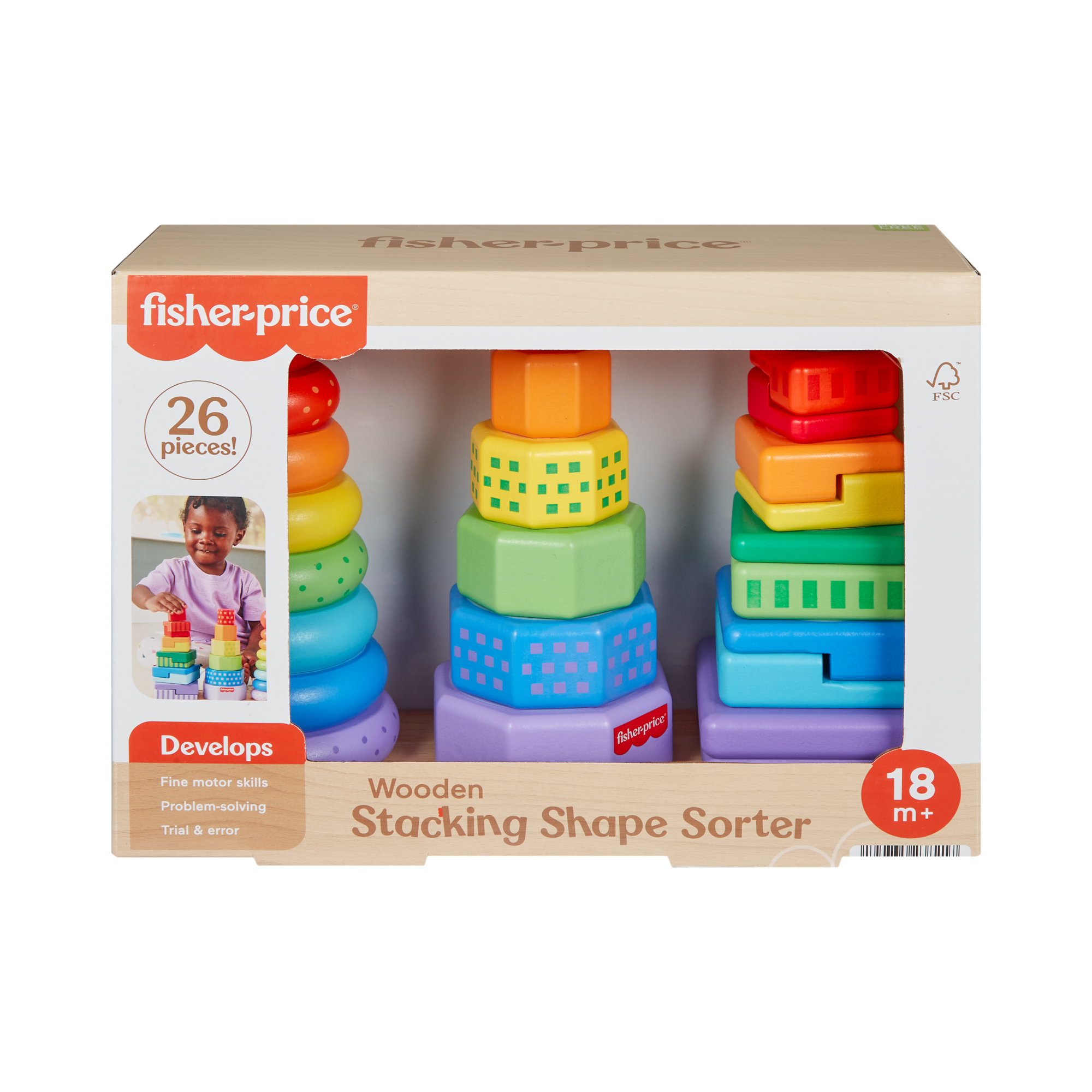 Fisher-Price Juguete para Bebés Torres de Actividades de Madera
