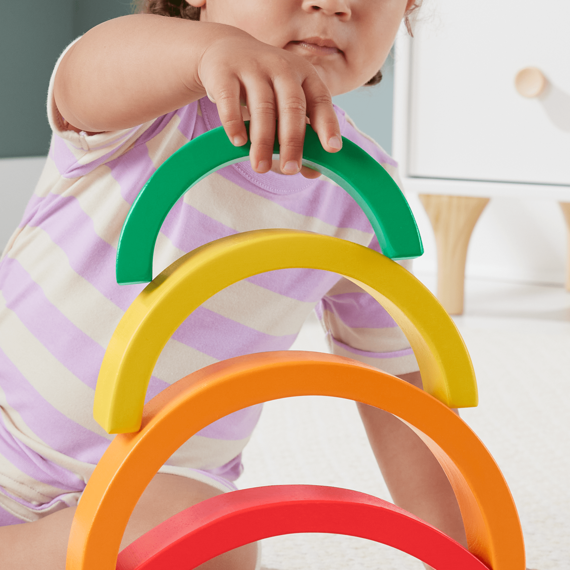 Fisher-Price Juguete para Bebés Arcoíris Apilable de Madera